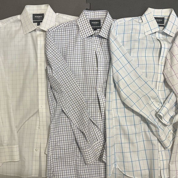 4 x Mens Bonobos Daily Grind Wrinkle-Free Slim Fit Dress Shirt 16 35 - Picture 4 of 11
